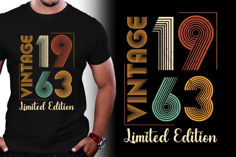 Vintage 1963 Limited Edition 60th Birthday T-Shirt Design