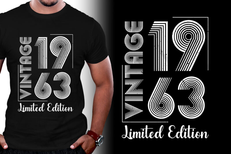 Vintage 1963 Limited Edition 60th Birthday T-Shirt Design
