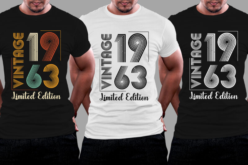 Vintage 1963 Limited Edition 60th Birthday T-Shirt Design