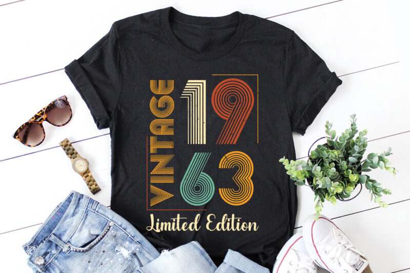 Vintage 1963 Limited Edition 60th Birthday T-Shirt Design