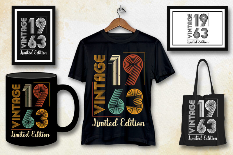 Vintage 1963 Limited Edition 60th Birthday T-Shirt Design