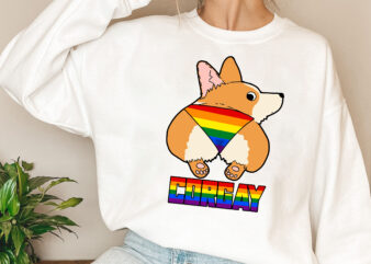 Vintage LGBTQ Gay Pride Rainbow Flag Corgi Corgay Pun NL t shirt vector art