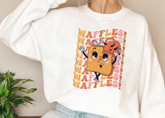 Waffle Heart I Love Waffles Waffle Lovers Retro Groovy Sweets NL t shirt design for sale