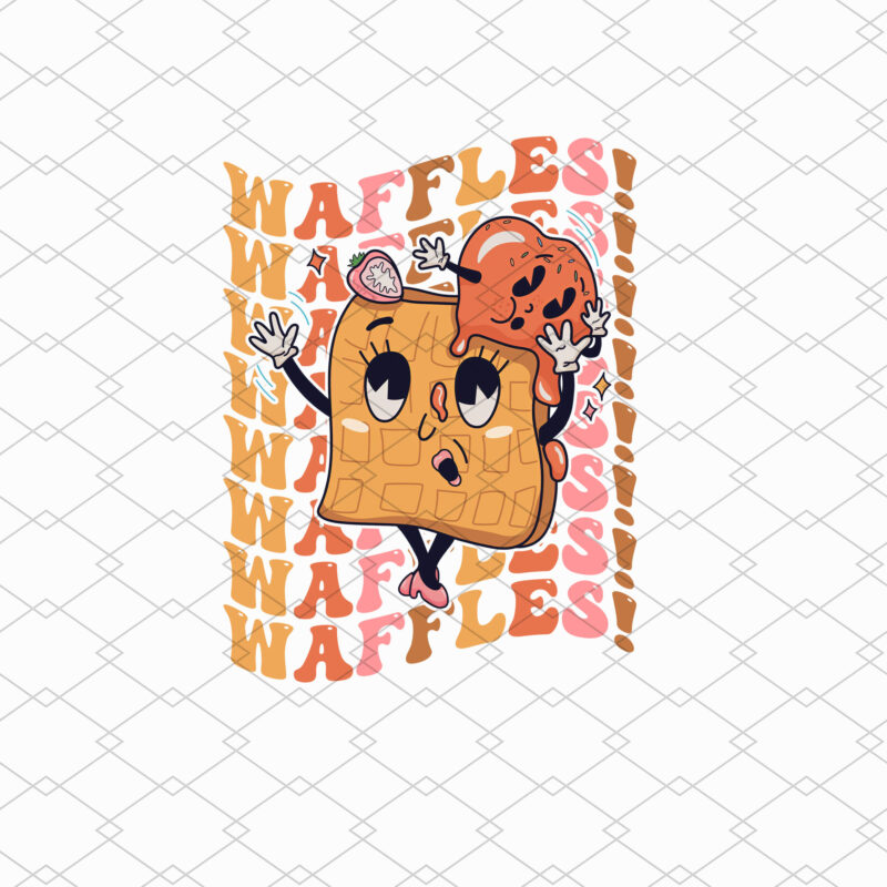 Waffle Heart I Love Waffles Waffle Lovers Retro Groovy Sweets NL