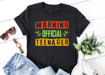 Warning Official Teenager Birthday Gamer T-Shirt Design