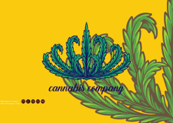 Weed crown leaf ornament illustrations