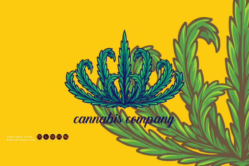 Weed crown leaf ornament illustrations