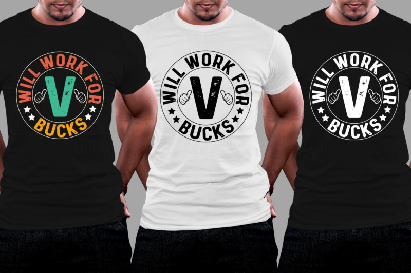 Will Work For V-Bucks RPG Gamer T-Shirt Design