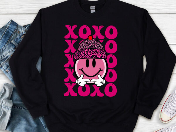 Xoxo love you png, heart smiley face png, retro valentine png, valentine_s day png, valentines png, retro groovy sublimation designs nl