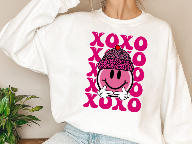 XOXO Love You png, Heart Smiley Face png, Retro Valentine png, Valentine_s day png, Valentines Png, Retro Groovy Sublimation Designs NL
