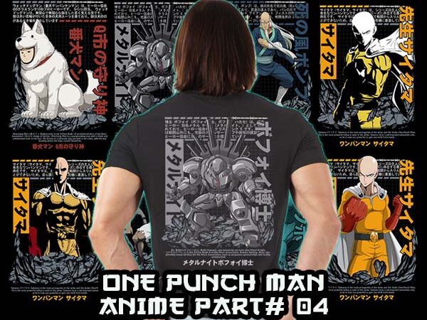 One punch man tshirt designs bundle | anime part#04