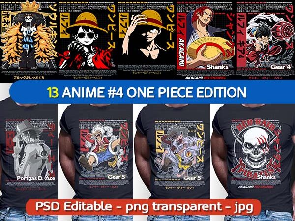 One piece tshirt designs bundle | anime part#04