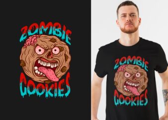 Zombie Cookies T-shirt Design | Monster Zombie, Monster Tshirt design, Zombie Skull Illustration – Vector – Universtock