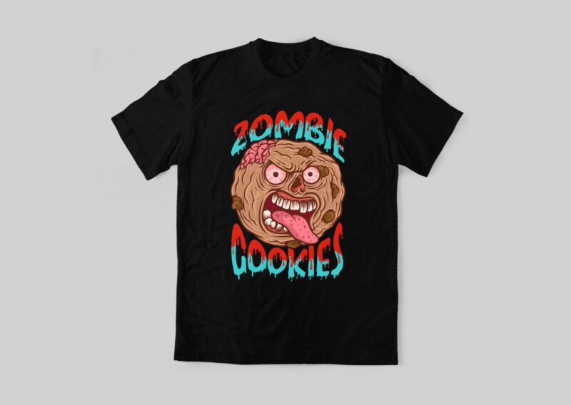 Zombie Cookies T-shirt Design | Monster Zombie, Monster Tshirt design, Zombie Skull Illustration – Vector – Universtock