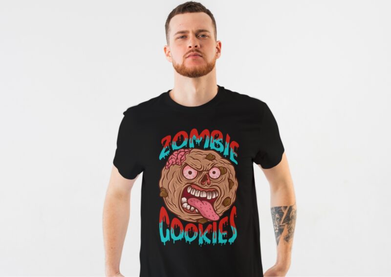 Zombie Cookies T-shirt Design | Monster Zombie, Monster Tshirt design, Zombie Skull Illustration – Vector – Universtock