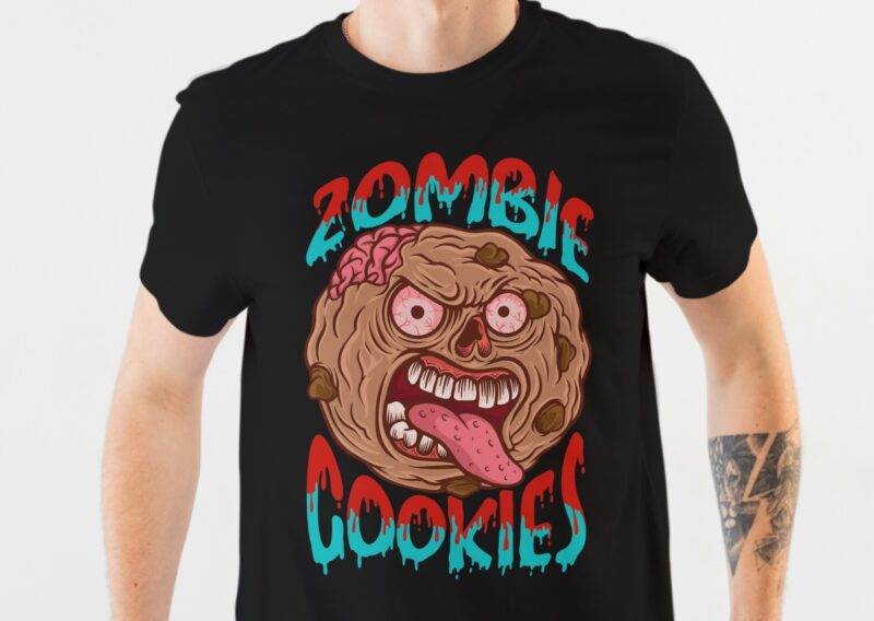 Zombie Cookies T-shirt Design | Monster Zombie, Monster Tshirt design, Zombie Skull Illustration – Vector – Universtock
