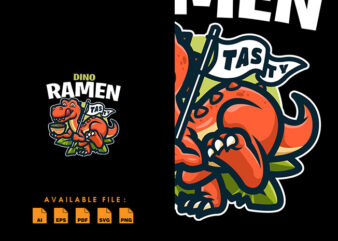 Dino Ramen T shirt Design