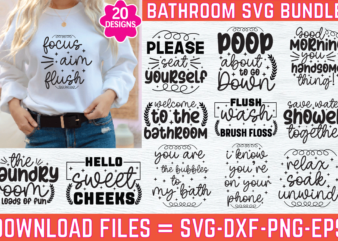 Bathroom SVG Bundle, Funny Bathroom Signs Svg t shirt template