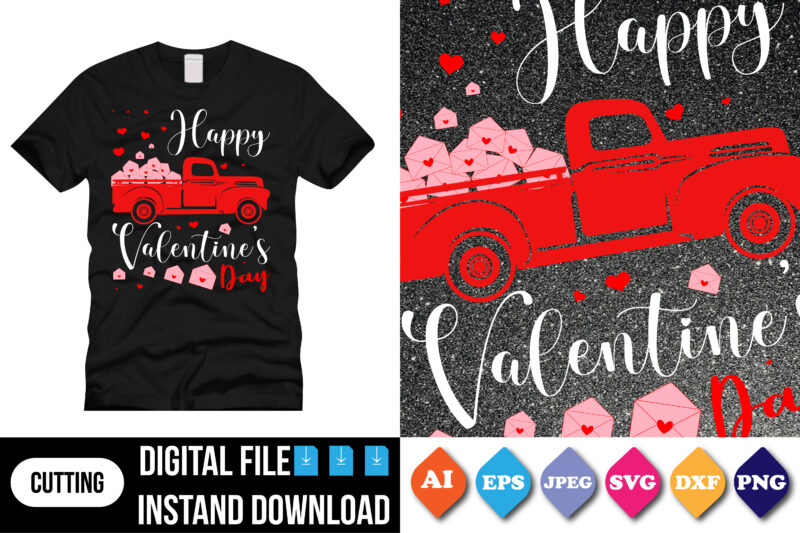 happy valentine’s day t-shirt print template