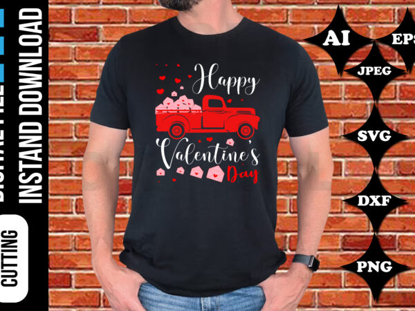 Happy valentine’s day t-shirt print template
