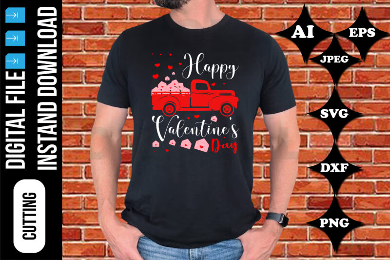 happy valentine’s day t-shirt print template