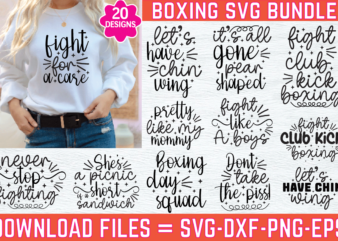 Boxing SVG Bundle, 6 Designs, Boxing Quotes SVG, Boxing Shirt SVG, Boxing Sayings SVG, Touch Me And Your First Boxing Lesson Is Free SVG
