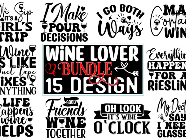 Wine lover svg design bundle