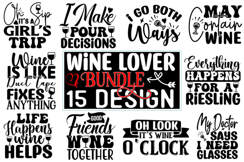Wine Lover SVG Design Bundle