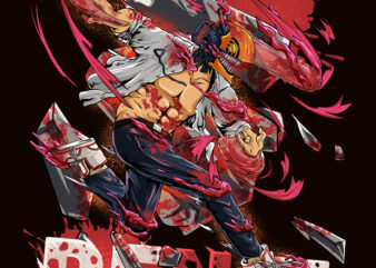 Devil of Chainsaw t shirt vector illustration