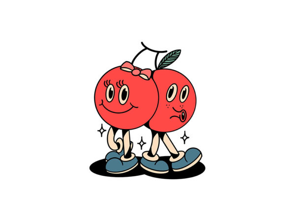 Couple cherry t shirt vector file