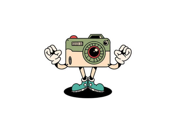 Cute camera cartoon t shirt vector file