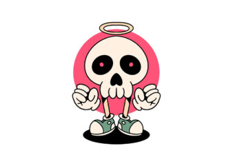 cute skull cartoon t shirt vector file