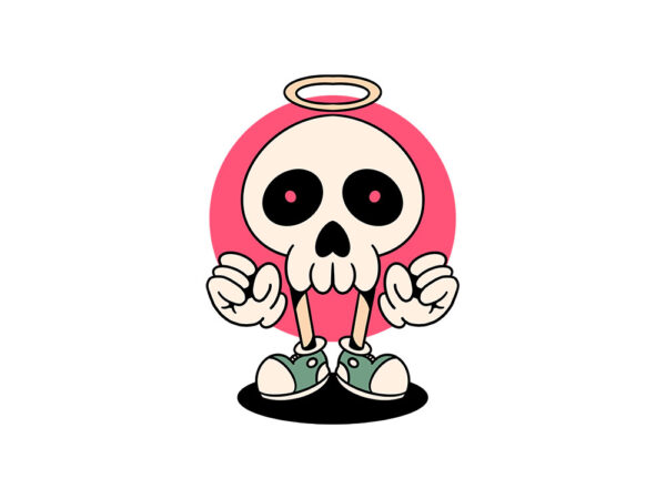 Cute skull cartoon t shirt vector file