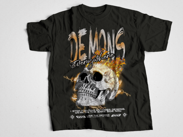 Demons everywhere (love the demons) urban streetwear t-shirt design bundle, urban streetstyle, pop culture, urban clothing, t-shirt print design, shirt design, retro design