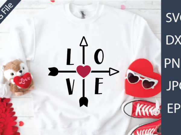 Love valentine’s day teacher svg t shirt vector graphic