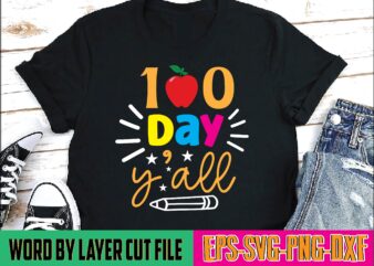 100 day y’all 100 days of school, school svg, 100 days brighter, 100th day of school, back to school, teacher svg, 100 days svg, 100 days school svg, 100th day