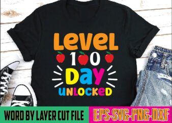 Level 100 days unlocked 100 days of school, school svg, 100 days brighter, 100th day of school, back to school, teacher svg, 100 days svg, 100 days school svg, 100th t shirt vector graphic