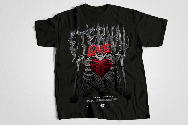 valentine streetwear design | eternal love t-shirt design