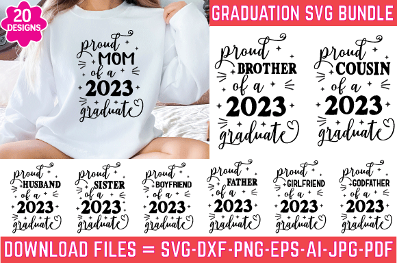 Graduation svg bundle, senior 2023 svg, class of 2023 svg, png t shirt design template