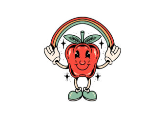 happy apple cartoon