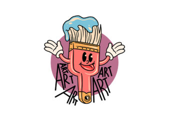happy brush cartoon