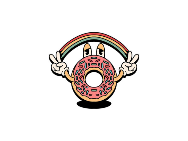Happy donuts cartoon graphic t shirt