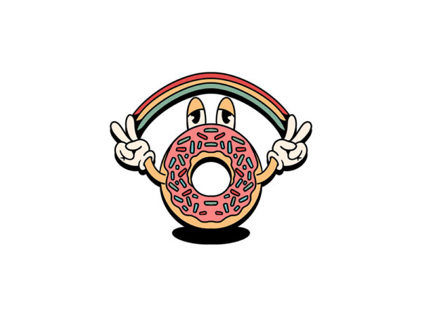 Happy donuts cartoon graphic t shirt