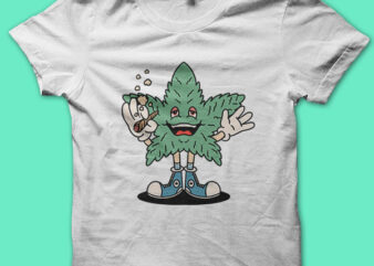 happy ganja cartoon graphic t shirt