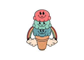 happy ice cream cartoon