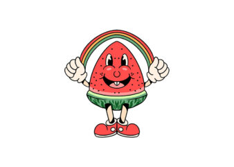 happy watermelon cartoon