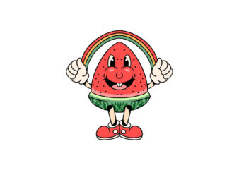 happy watermelon cartoon