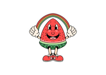 happy watermelon cartoon graphic t shirt