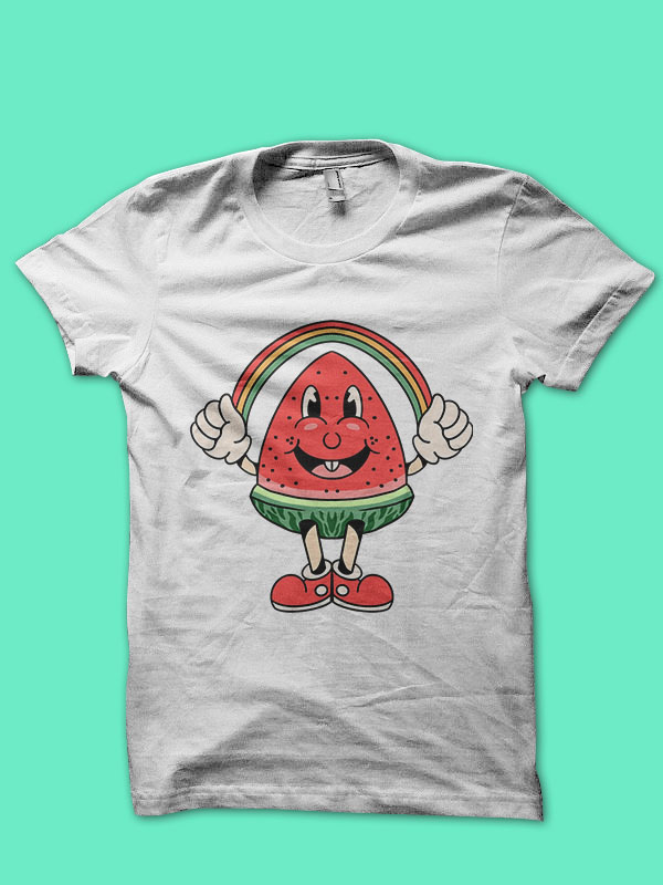 happy watermelon cartoon