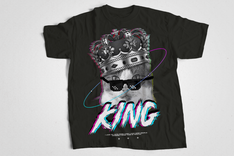 king cat tshirt design 2023 edition t-shirt design bundle, urban streetstyle, pop culture, urban clothing, t-shirt print design, shirt design, retro design